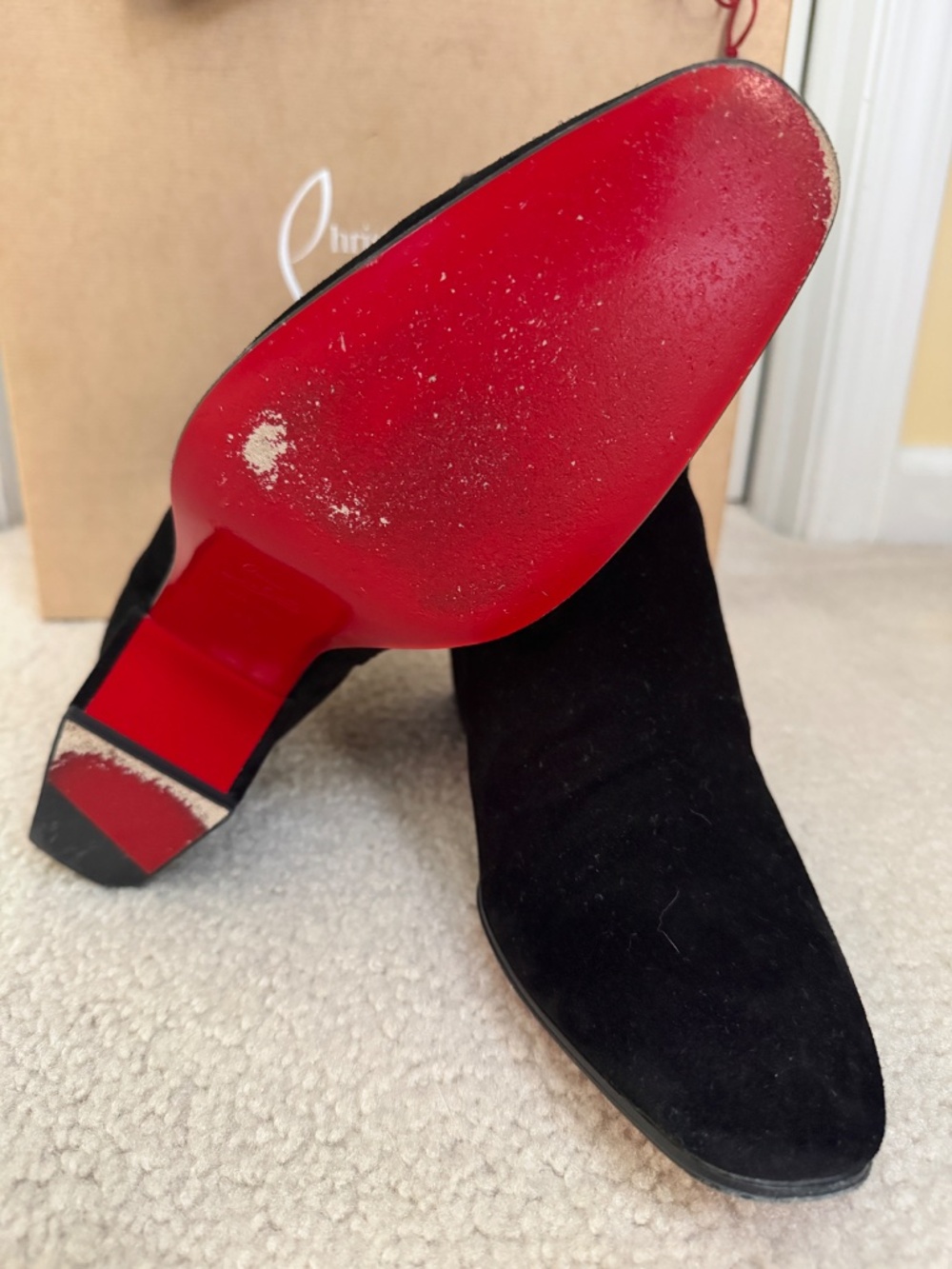 Christian Louboutin Rosalio 70 Boots - EU46/US13 Black Suede - Picture 5 of 9